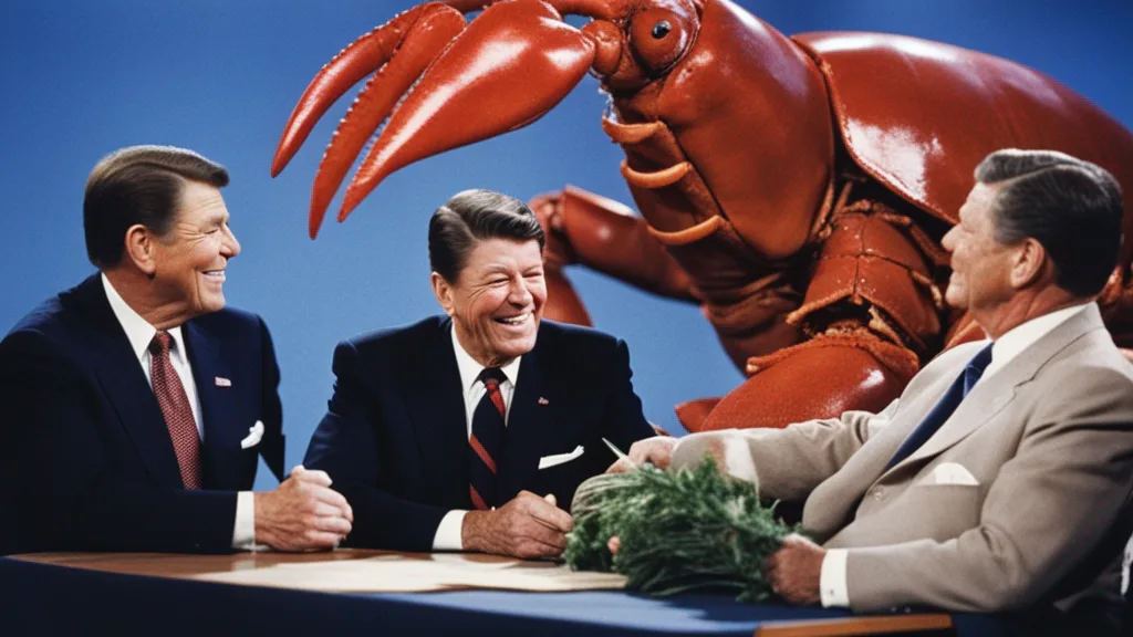 These aren't Reagans, they're the burglars from the movie Point Break. And one of them has a pineapple hand.