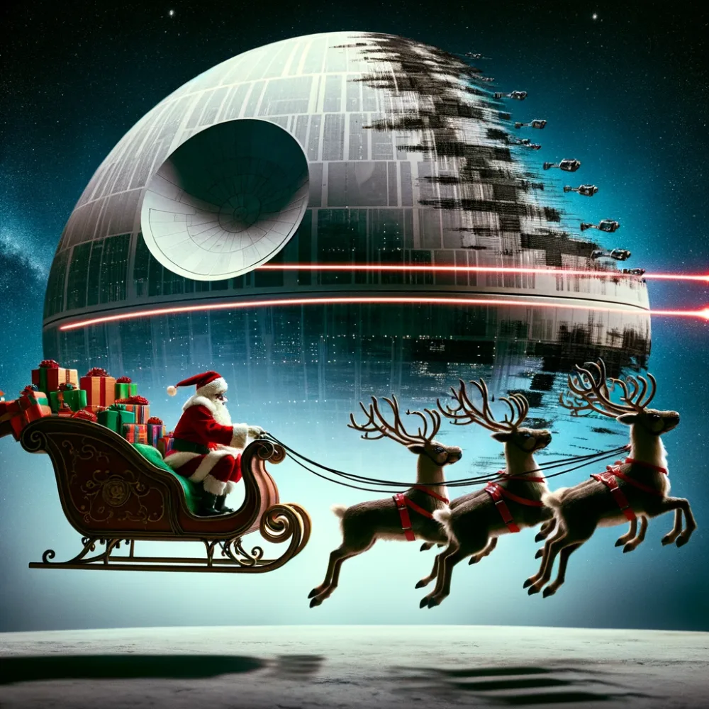 Again with the partially-finished Jedi Death Star