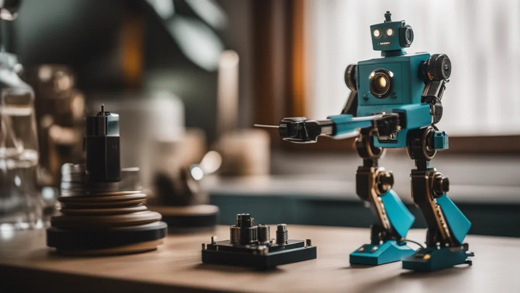 This robot looks friendly but definitely will blow something up by pressing that switch
