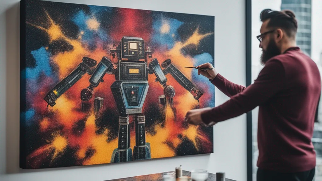 I'm always astonished by the things AI can come up with, literally in seconds. This is a fantastic photo. It messed up the human hand of course, but overall solid.