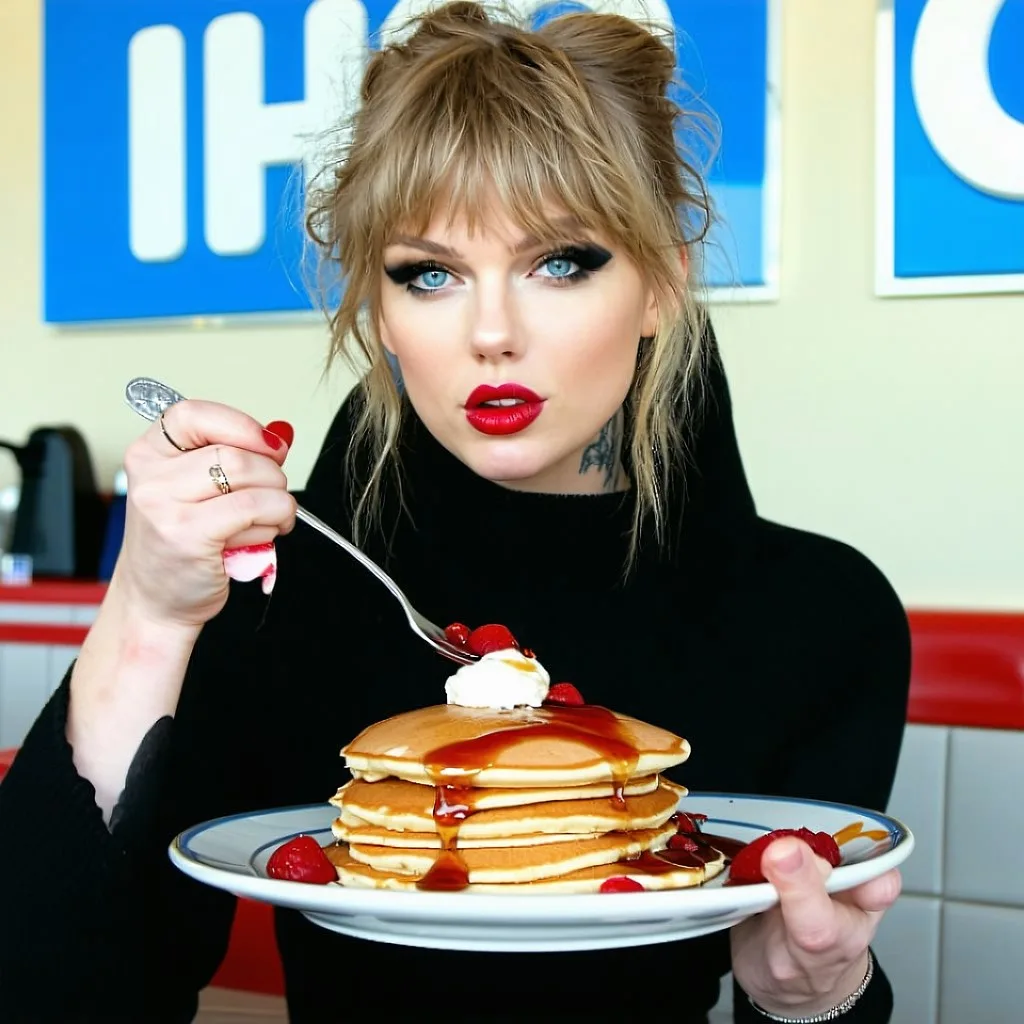 This is just a regular photo of Taylor Swift except for the neck tattoo