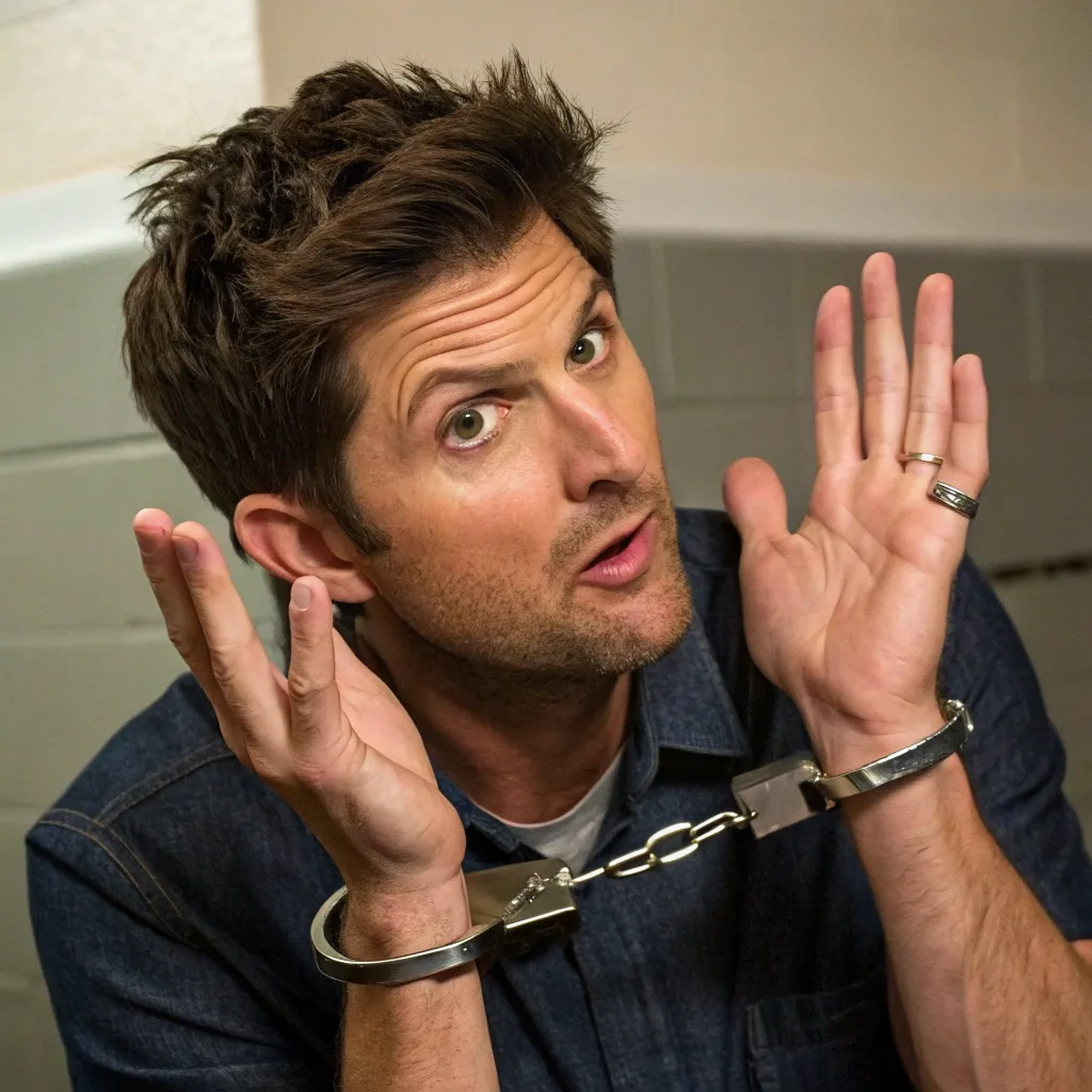 Oh nice job, AI. Now you've gone and arrested Adam Scott!