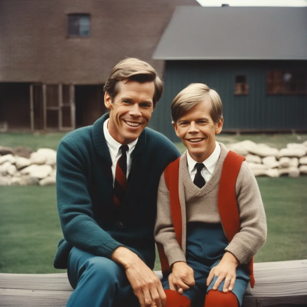 This is just a beautiful mess. Somehow Mr. Rogers is a baby, and of course the hands are a disaster.
