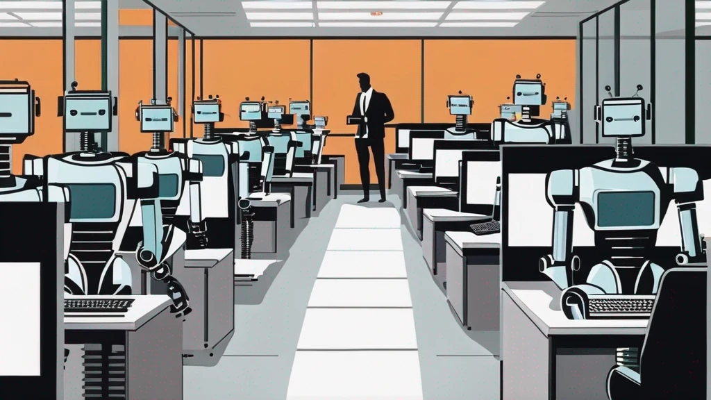 An office full of robots writing long-form thinkpieces featuring "Ten reasons why Sardinia should be your next getaway destination"