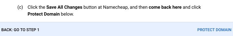 The final step of the domain verification process.