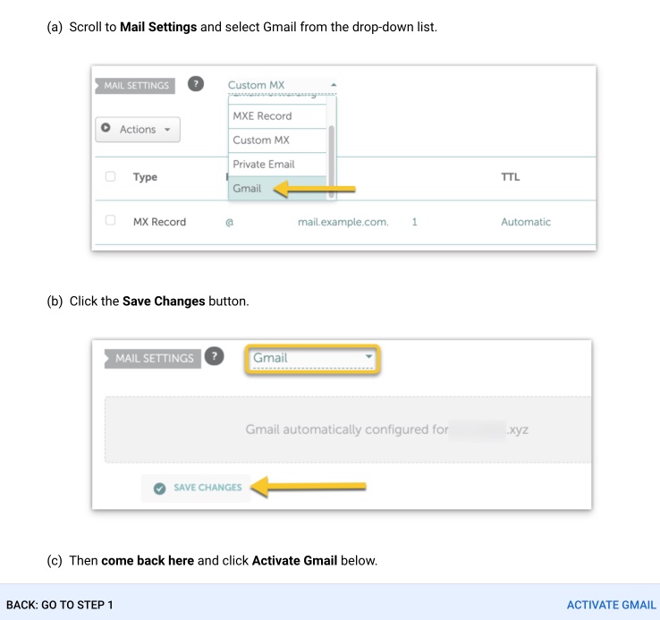 Google's instructions for how to click a dropdown