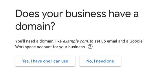 Let Google know if you have a domain name already