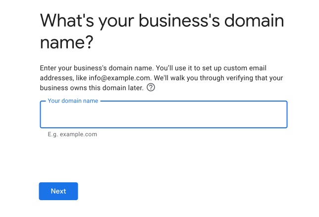 Enter your domain name